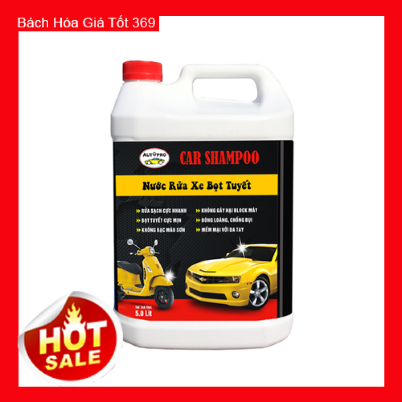 Nước rửa xe bọt tuyết Car Shampoo 5L giúp xe luôn sạch và sáng bóng BG512