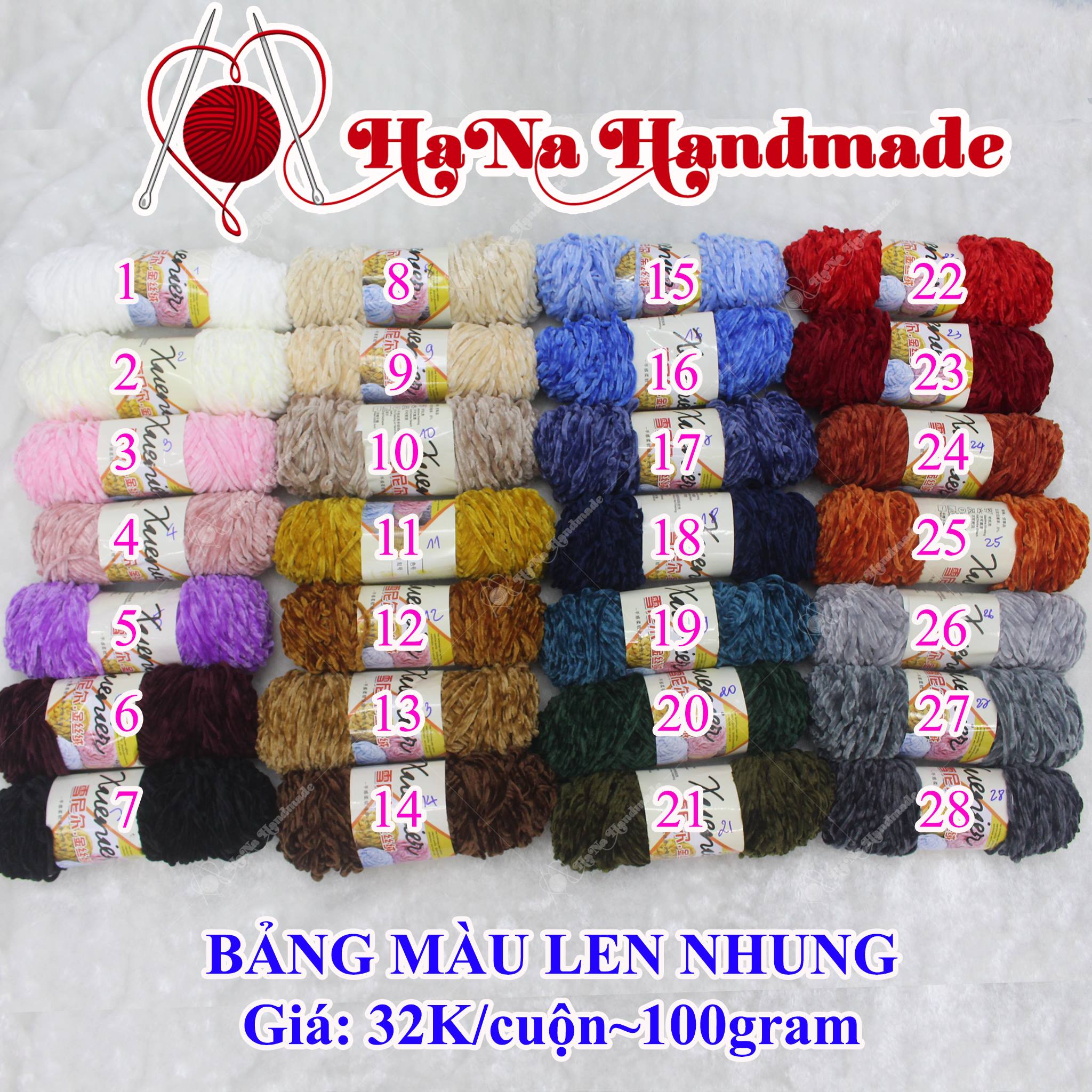 Len nhung cuộn 100gram (32k/cuộn)