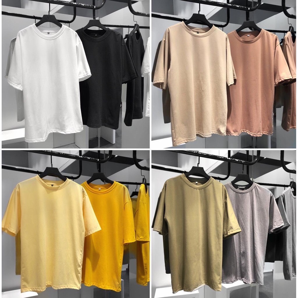 [HCM]ÁO THUN TRƠN OVERSIZE ĐỦ MÀU UNISEX (16 Màu)