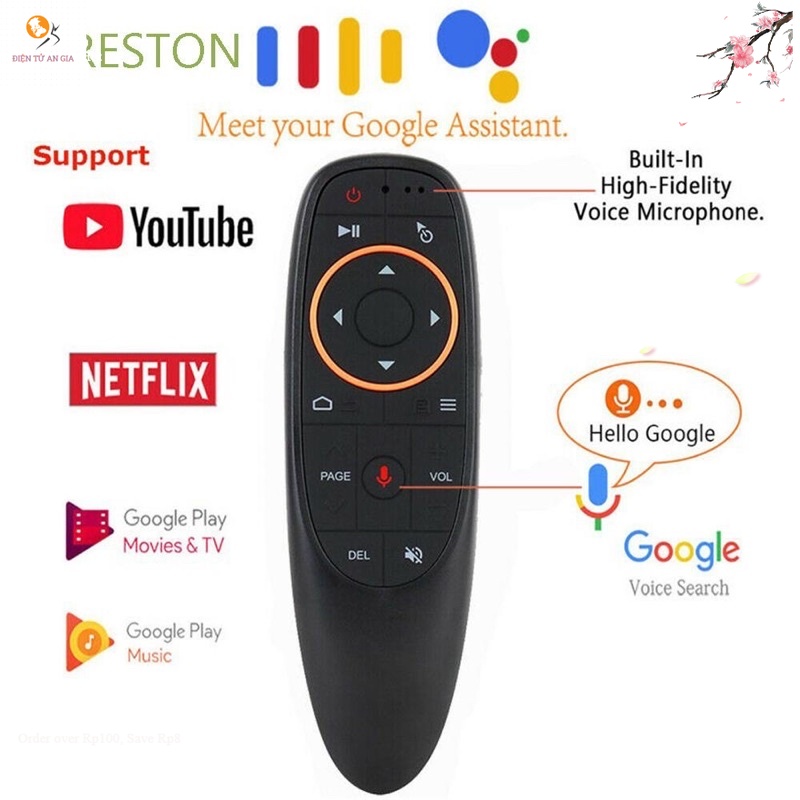 Điều khiển remote chuột bay giọng nói G10S ,1 chạm-sử dụng cho Androd TV box - Bh đổi mới-tặng pin sịn