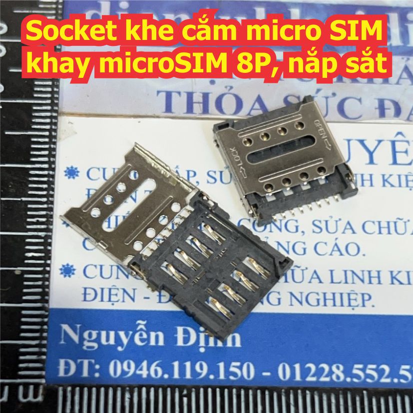 5 cái socket khe khay cắm micro sim 6p 8p nắp sắt kde5392