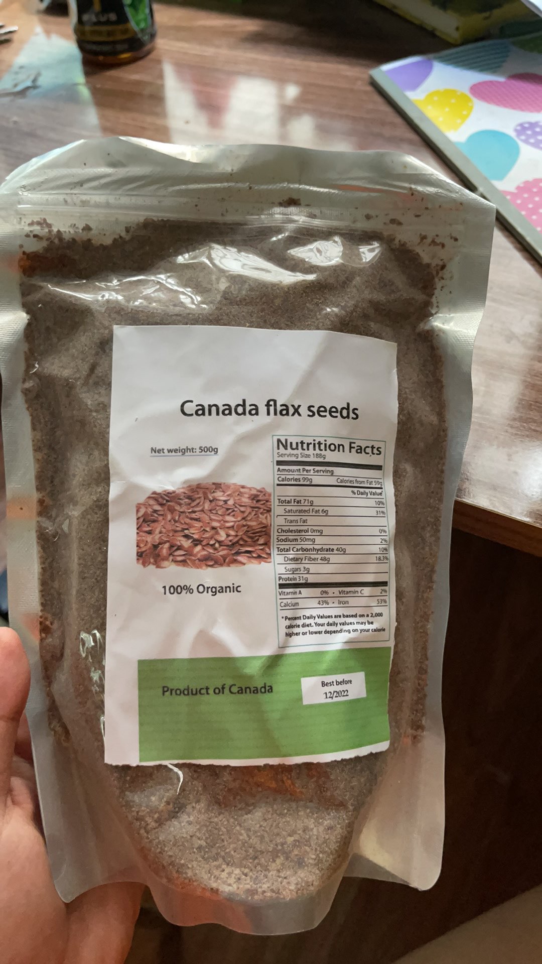 Bột hạt Lanh chuẩn Canada 500Gr