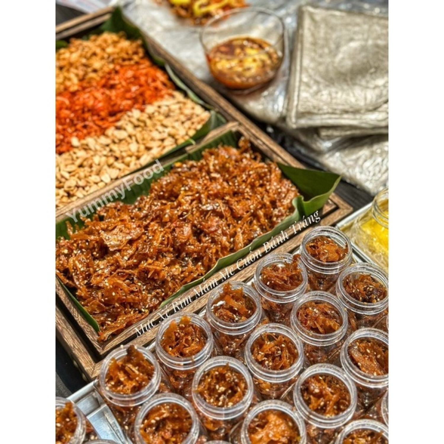 Bánh Tráng Cuốn Mực Xé Rim Mắm Me (Set 430-450gr)
