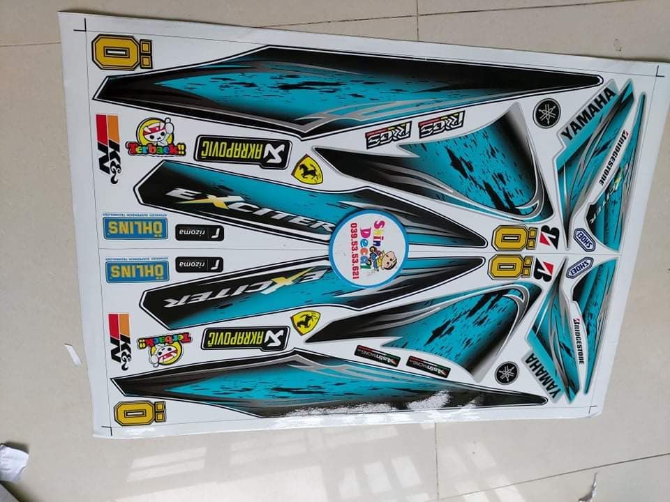 Tem Exciter 2006 bạc xanh ngọc tặng logo