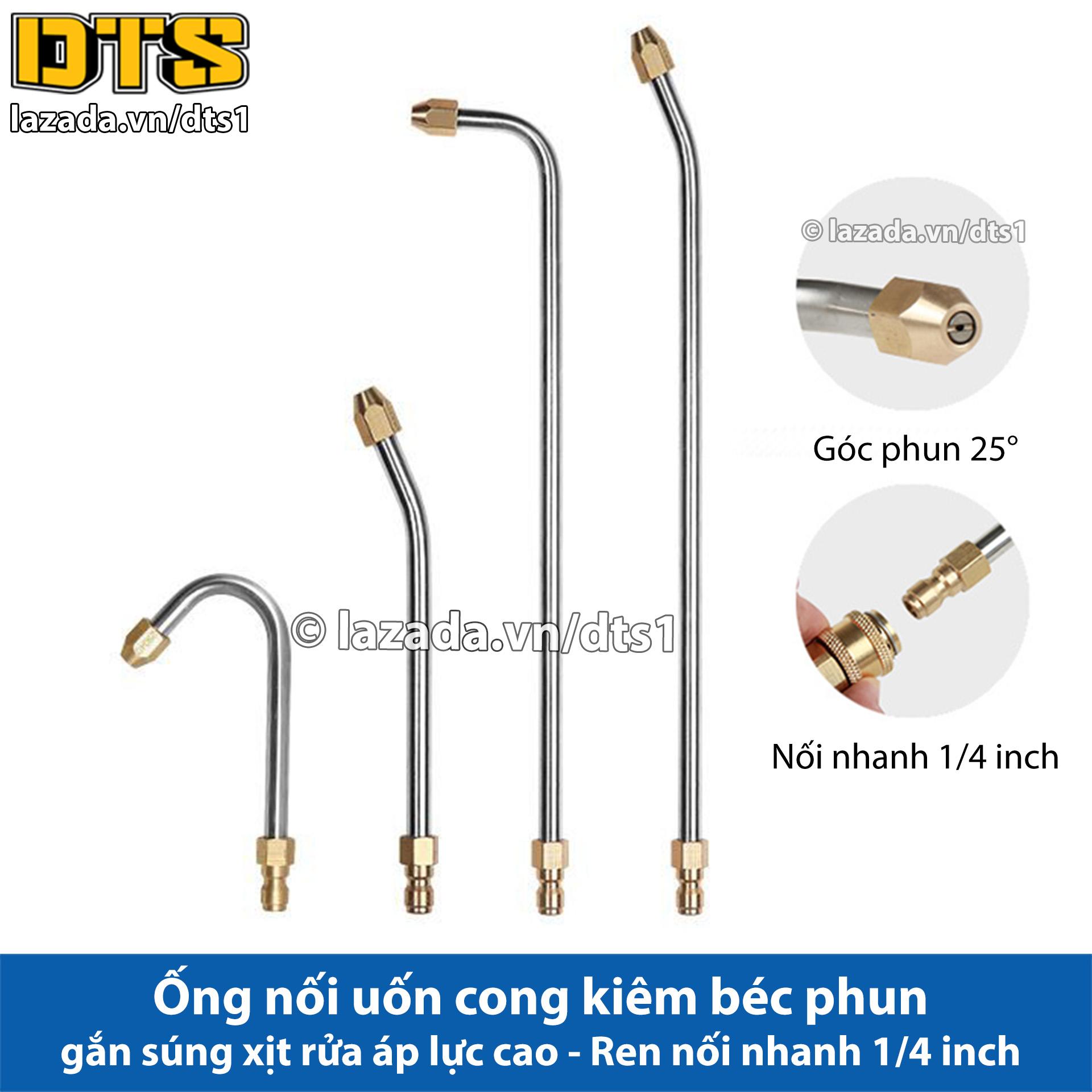 Ống nối uốn cong kiêm béc phun gắn súng xịt rửa áp lực cao của máy rửa xe cao áp - Ren nối nhanh 1/4