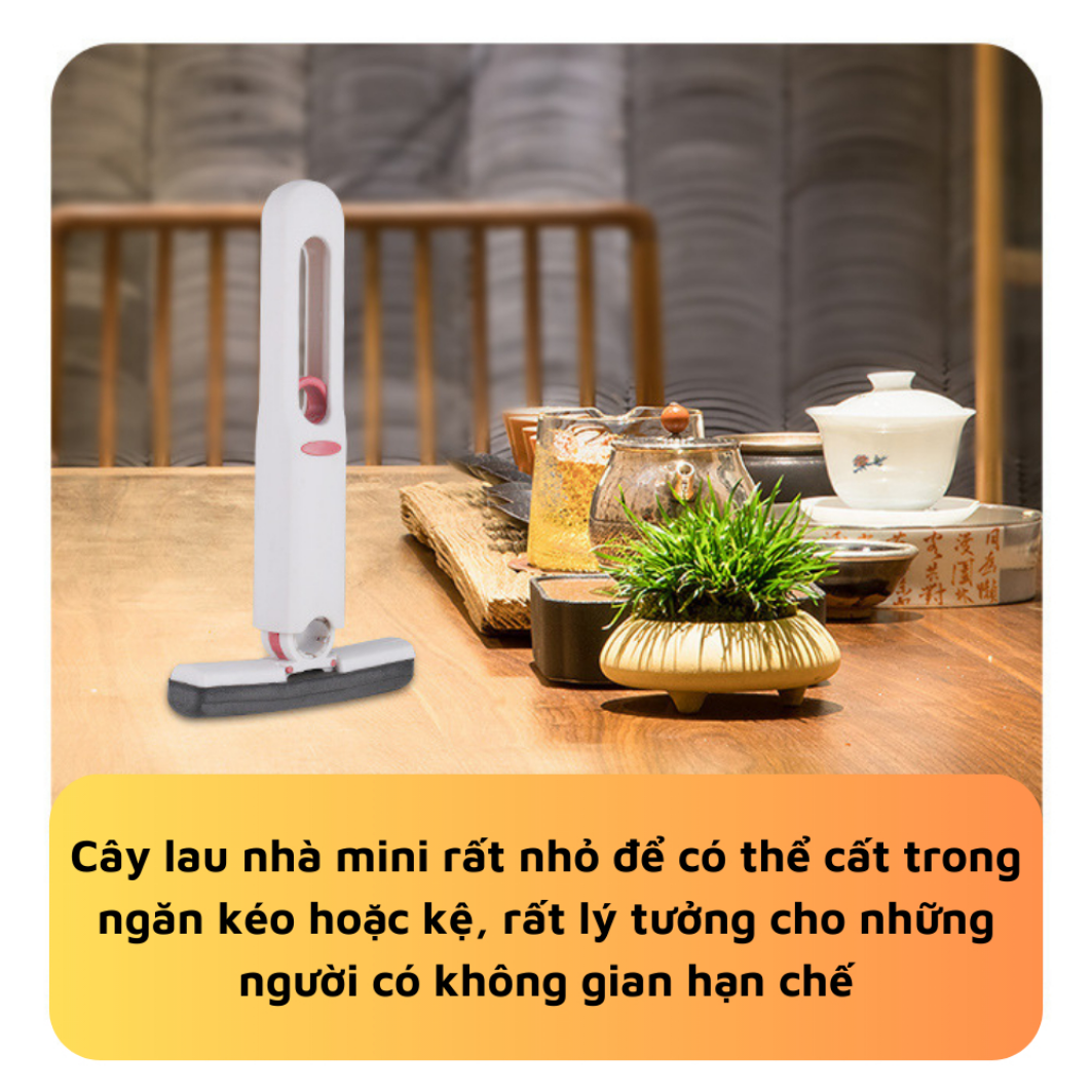 Cây lau kính tự vắt mini gấp gọn, dụng cụ lau vệ sinh bàn bếp, bàn làm việc kính ô tô mút bọt biển siêu thấm hút nước