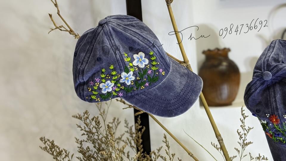 Nón/Mũ lưỡi trai thêu tay handmade độc lạ