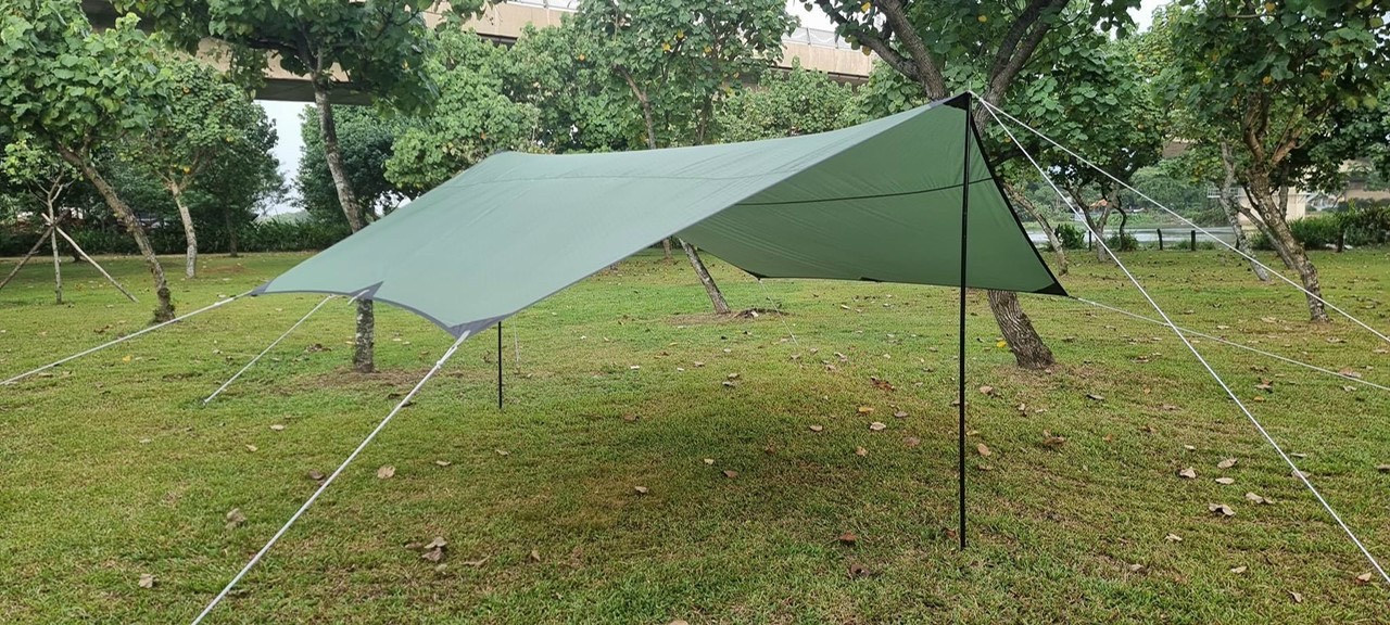 Hexa Tarp 4,4m × 4m + bộ trụ 2m ( tăng dã ngoại chống thấm mưa)