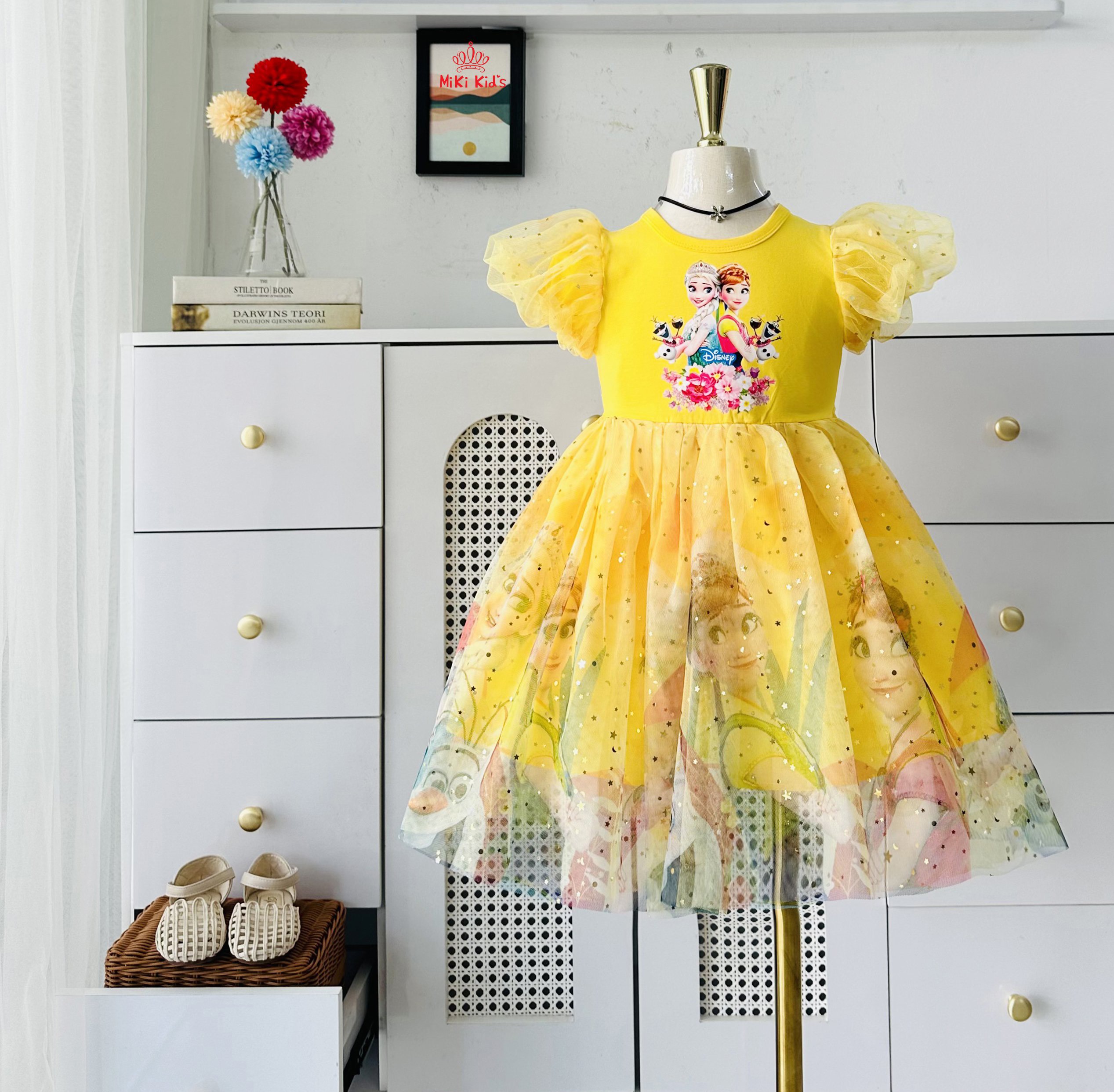 Đầm công chúa Elsa cho bé gái size 12-35kg hàng thiết kế cao cấp