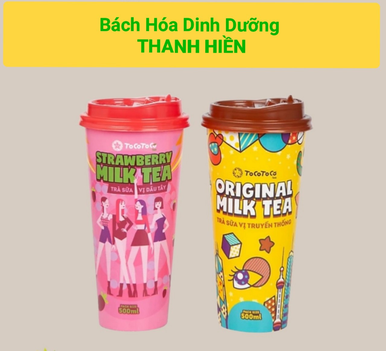 Trà Sữa Hương Dâu - ToCoToCo Instant Tea Cốc  500 ml