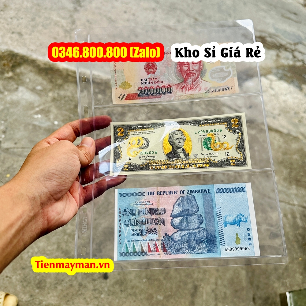 COMBO 10 Phơi Đựng Tiền Giấy 3 Ngăn Trong PCCB , bảo quản tiền giấy chuyên dụng, hàng cao cấp Đài Loan