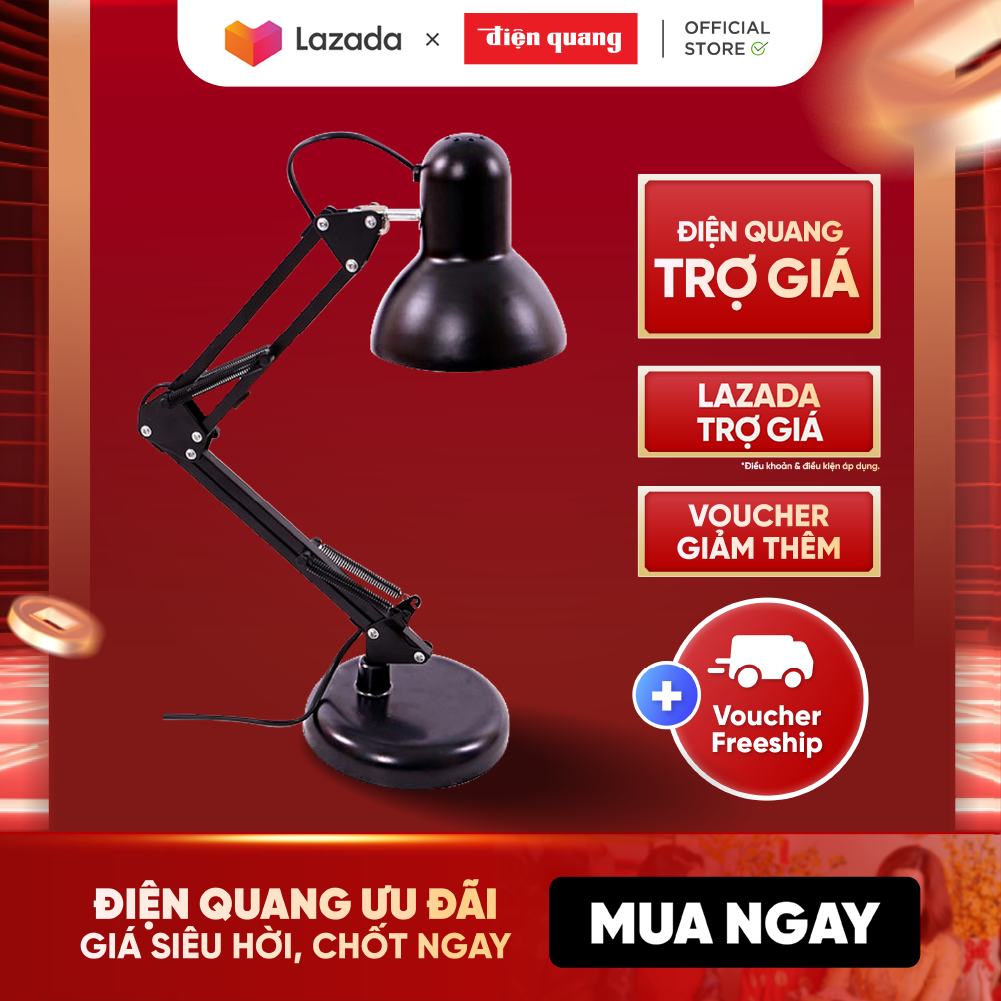 Đèn bàn bảo vệ thị lực Điện Quang ĐQ DKL14 B BW (màu đen, bóng led warmwhite)
