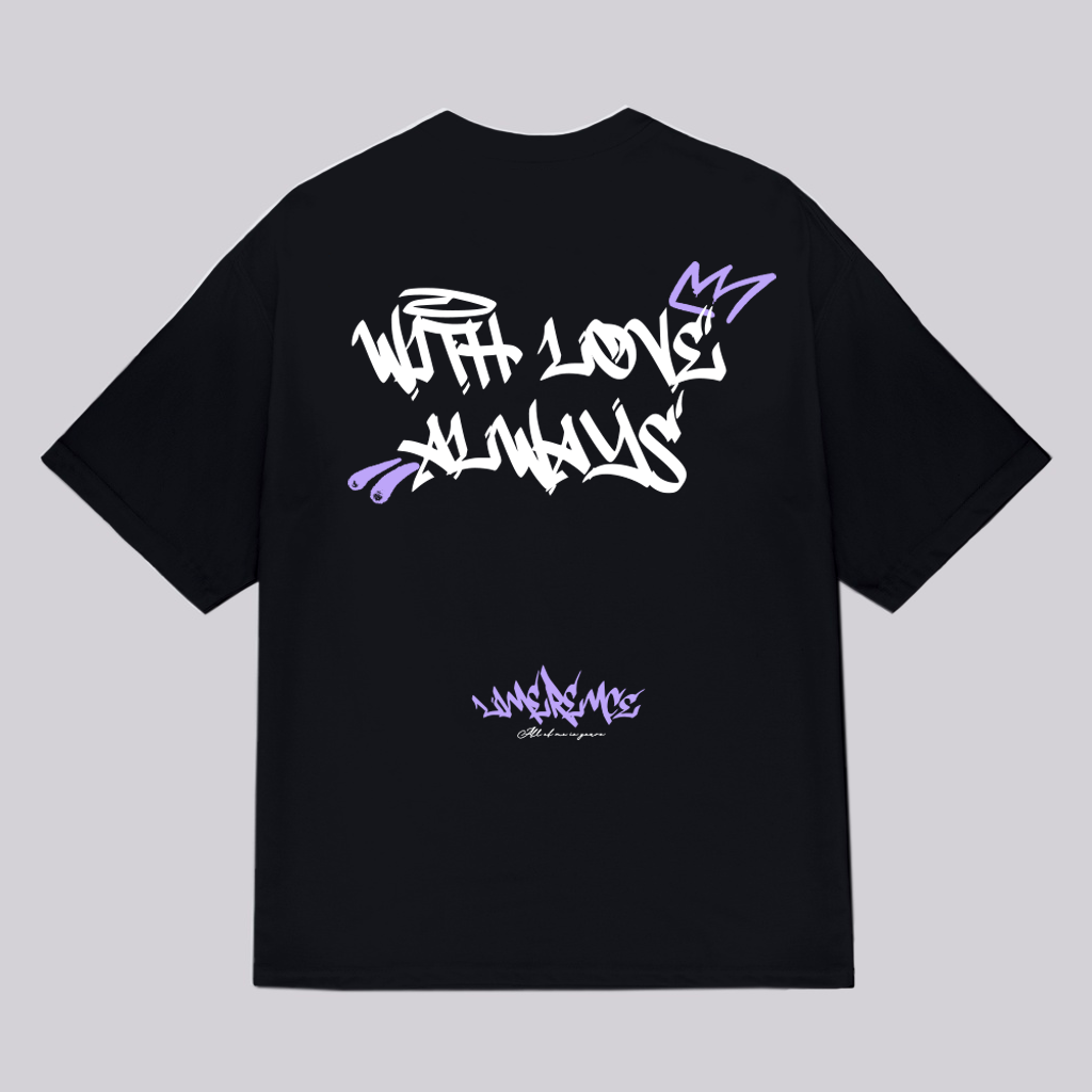 Áo thun form rộng LIMERENCE - Basic Tee Graffiti tím cotton cao cấp co giãn, dày dặn Local Brand