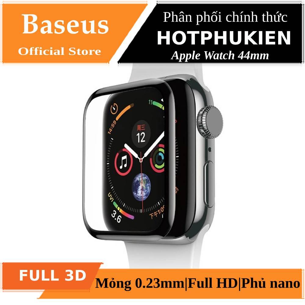 [HCM]Miếng dán kính cường lực Full 3D hiệu BASEUS cho Apple Watch 44mm (Mỏng 0.3mm hiển thị full HD chống bám vân tay) - Phân phối bởi Hotphukien