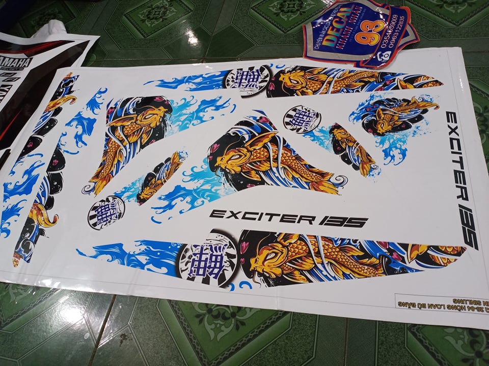 Tem rời dán xe ex 135 ko bay  màu