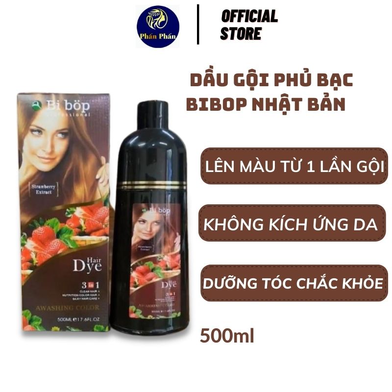 Dầu Gội Phủ Tóc Bạc Đen - Nâu BI.BOP 500ML hàng chuẩn