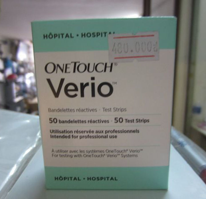 Que thử của máy đo đường huyết Johnson & Johnson OneTouch Verio Pro Plus (50 que)