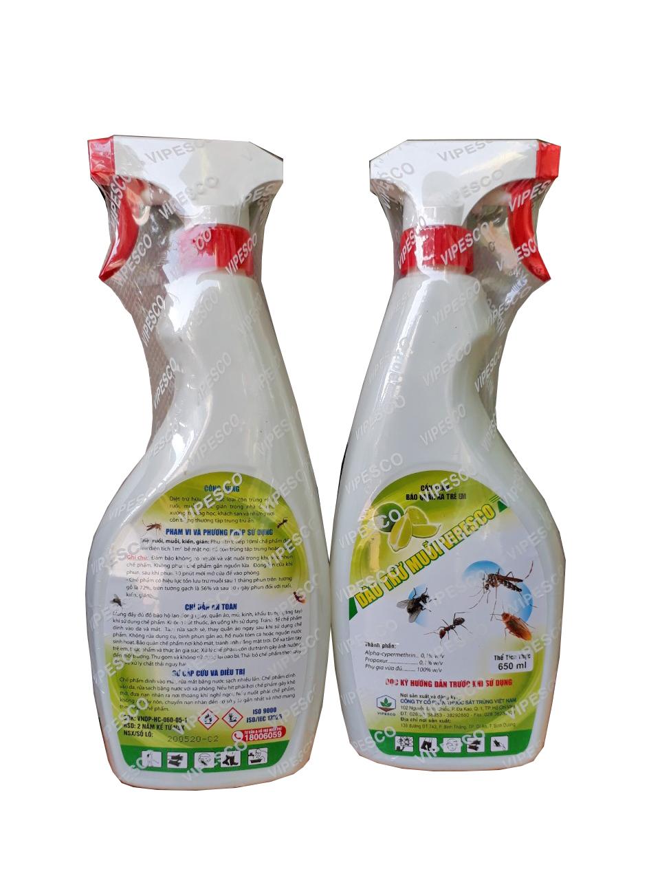 Dầu trừ muỗi Vipesco (650ml) dạng xịt tiện lợi