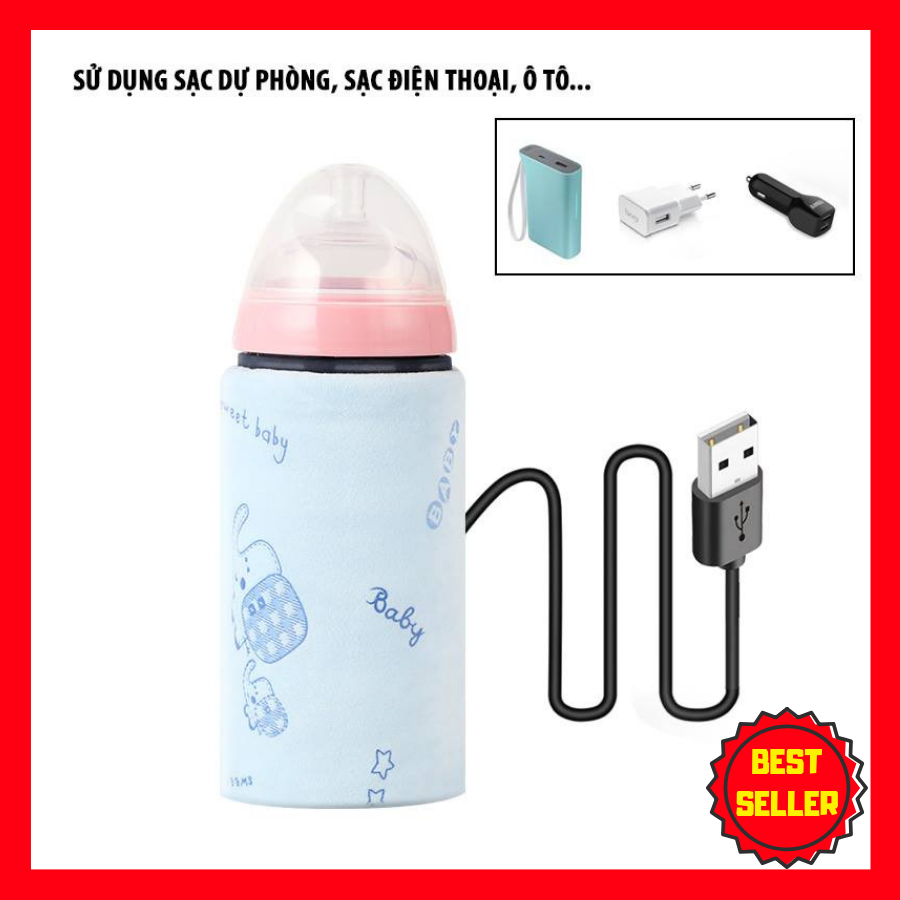 Túi Ủ Ấm Sữa , Giữ nhiệt bình sữa Dùng Cổng Sạc USB