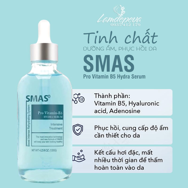 Tinh chất phục hồi Smas Pro Vitamin B5 Hydra Serum 120ml [Hàng Công Ty]