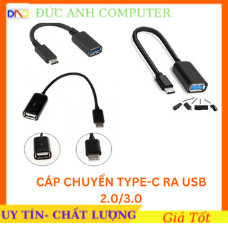 Dây cáp otg chuyển đổi dữ liệu type-c sang usb 2.0/ 3.0 otg, type-c to usb