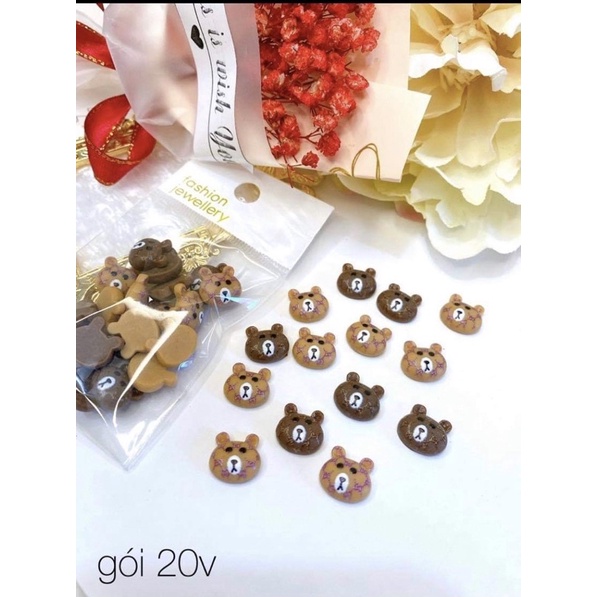 Charm Gấu Nail Trí Móng Tay Phụ Kiện Trang Trí Móng 3D