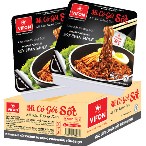 ( Thùng 18 khay) Mì Xào Khay Tương Đen VIFON 90gr