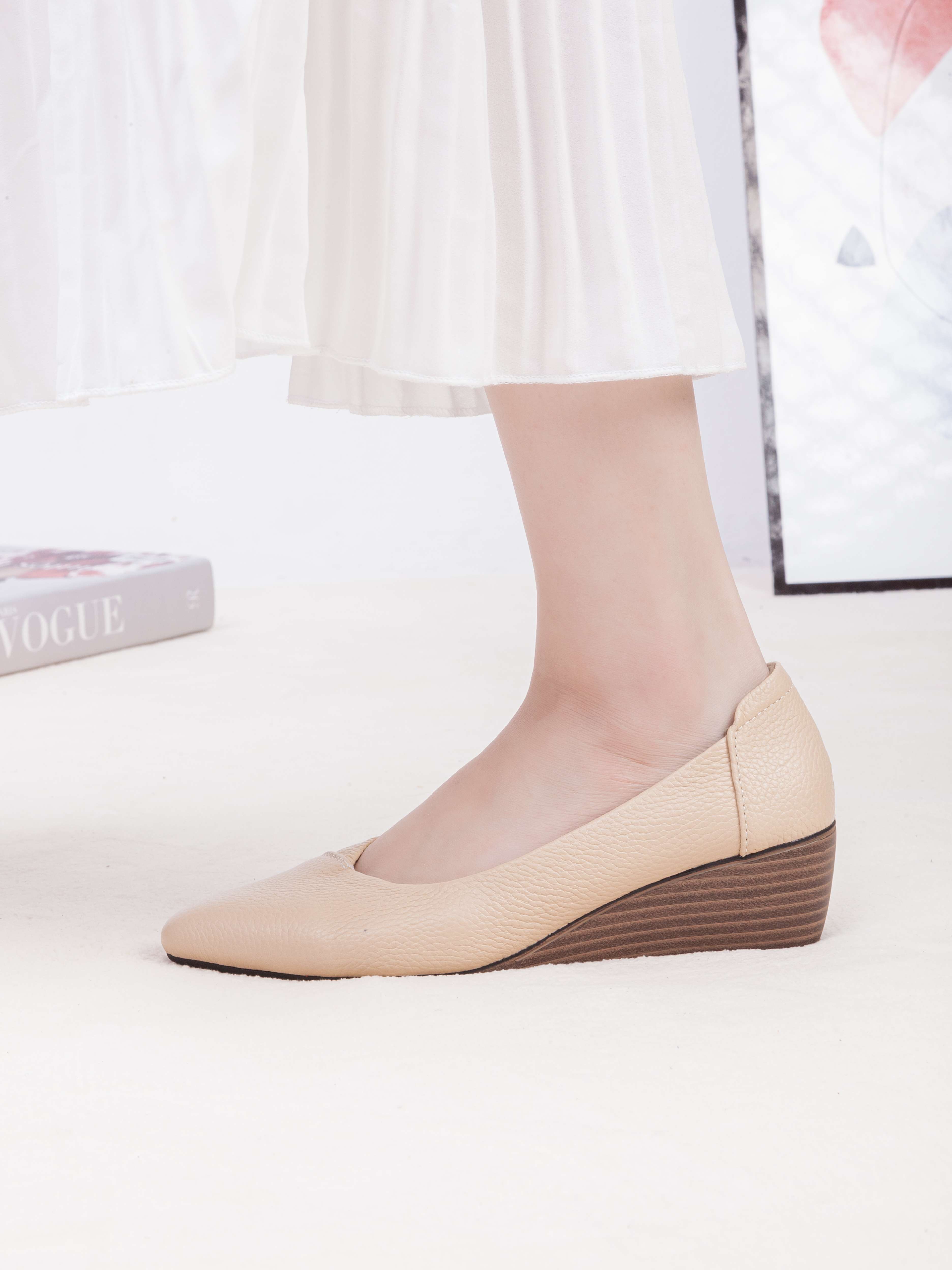 Giày Búp Bê Đế Xuồng Da Thật Mũi Nhọn Pixie X783