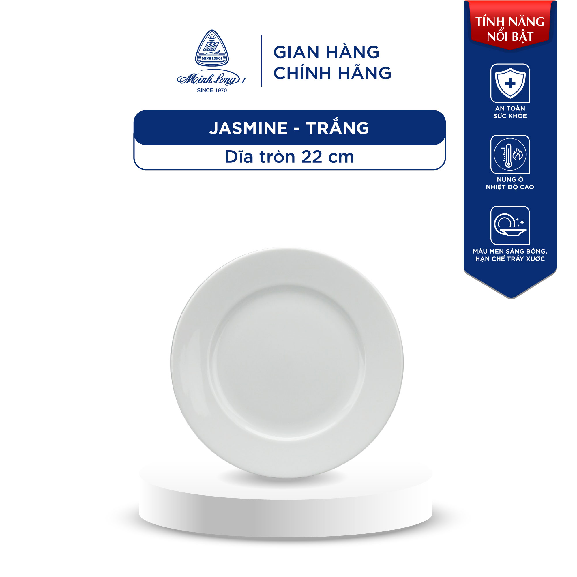 Tô, Chén Sứ Cao Cấp Minh Long - Jasmine - Trắng