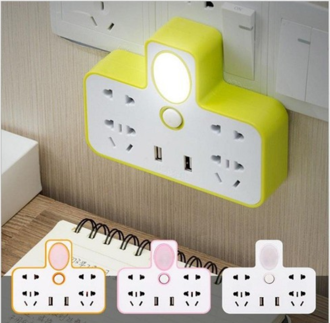 [HCM]ổ cắm điện-Phích cắm điện thông minh 3 in 1 cao cấp kèm cổng sạc USB có khả năng tự điều chỉnh