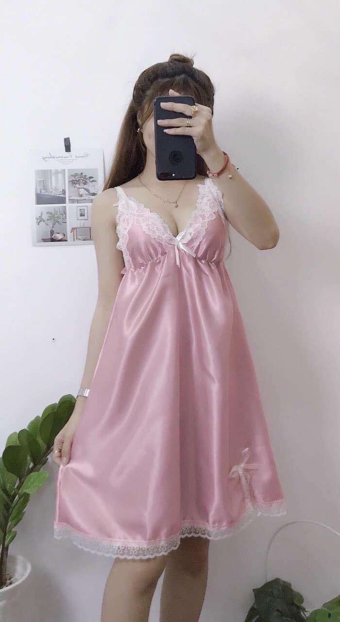 ĐẦM PHI BÓNG PHỐI REN ĐEN FREESIZE DƯỚI 55KG