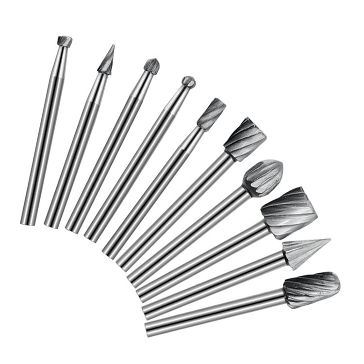 Bộ 10 đầu mũi phay mài khắc làm lũa gỗ đa năng - Mủi doa mài lũa mini cán 3mm