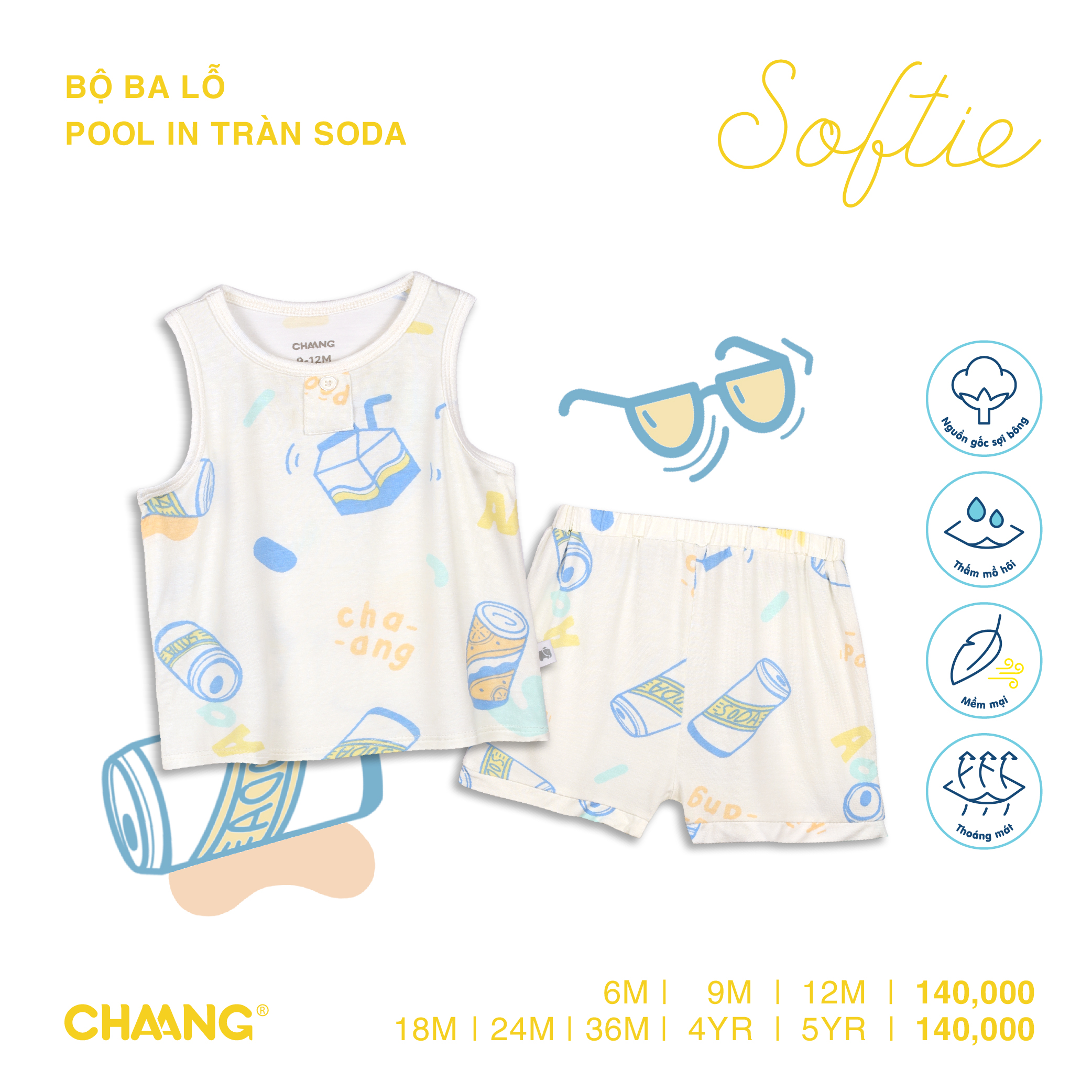 [CHAANG] Bộ quần áo ba lỗ Pool Party Chaang