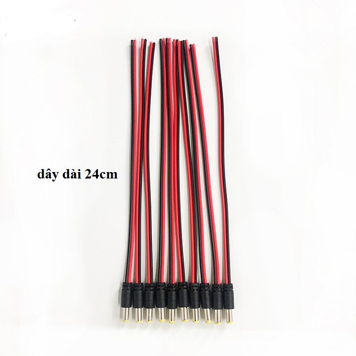 Bộ 2 Jack DC 5.5x2.1mm (Jack Đực / Cái) dây nguồn dài 24cm