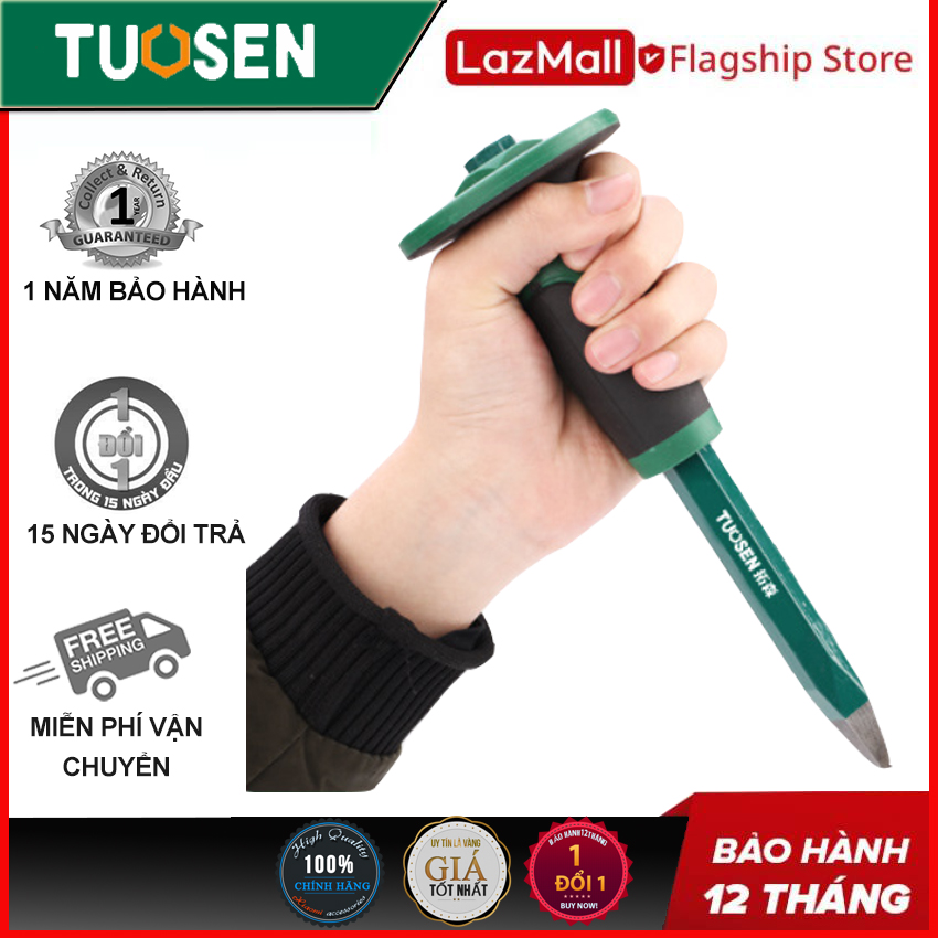 Đục phẳng đục sắt có tay chắn, đục nề, đục đá TUOSEN