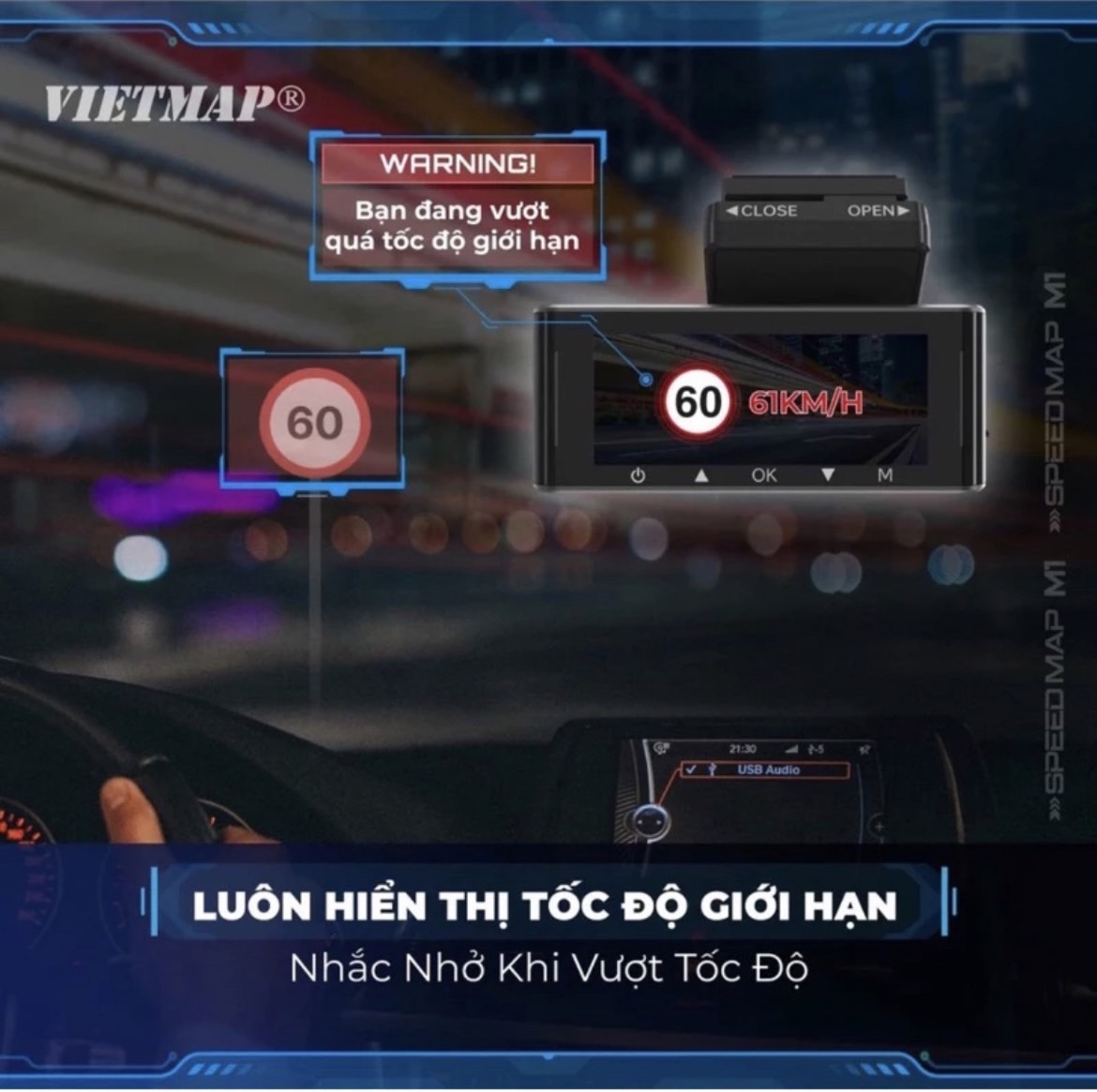 Camera hành trình Vietmap M1 (Full bộ cam trước + cam sau) hàng chính hãng