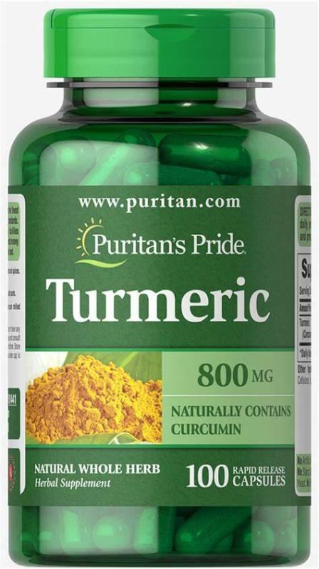 Viên uống tinh chất nghệ hỗ trợ hệ tiêu hóa, dạ dày, giảm viêm khớp, chống oxy hóa, chống viêm Puritans Pride Turmeric 800mg 100 viên HSD tháng 05/2020
