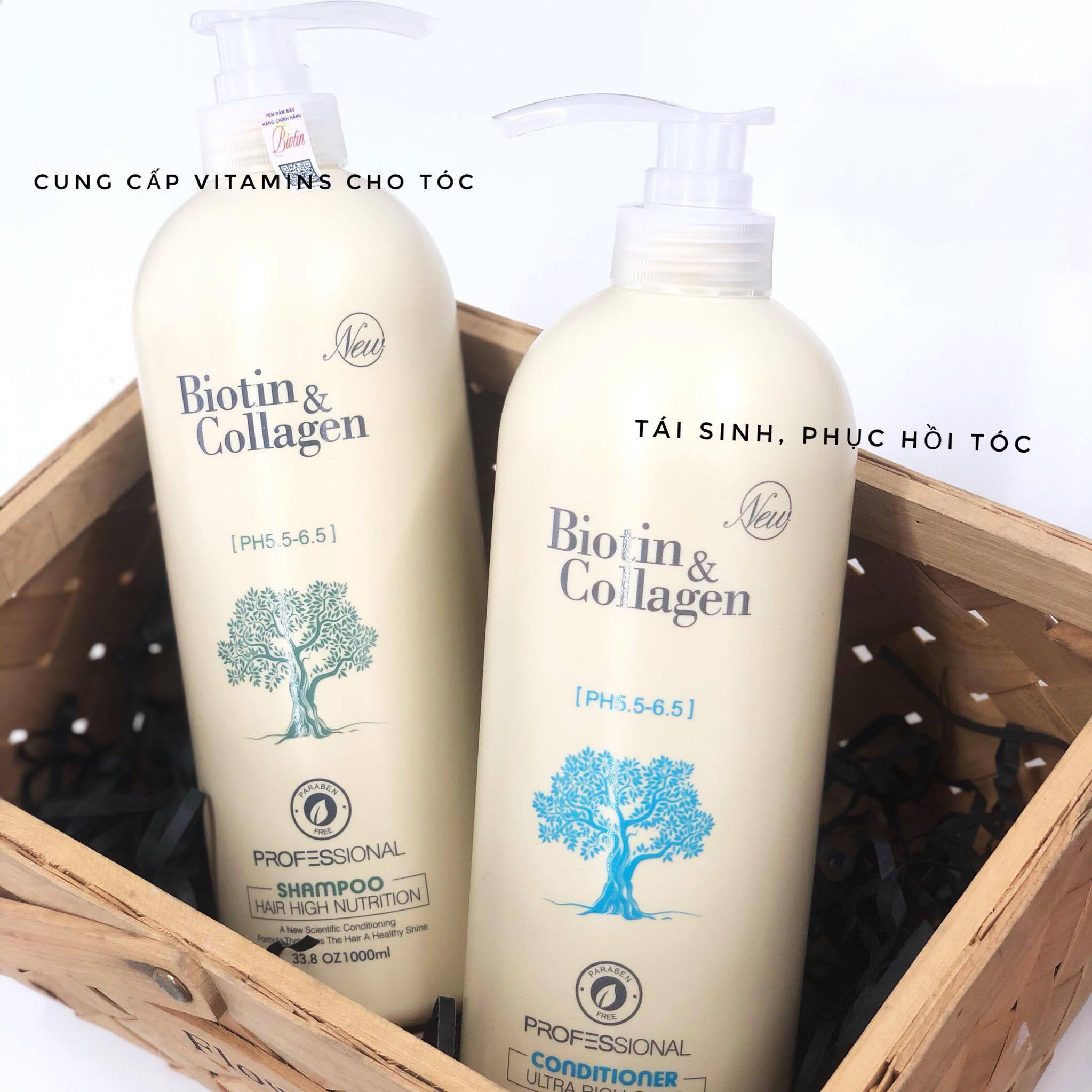 Combo gội xả Biotin Collagen 1000ml