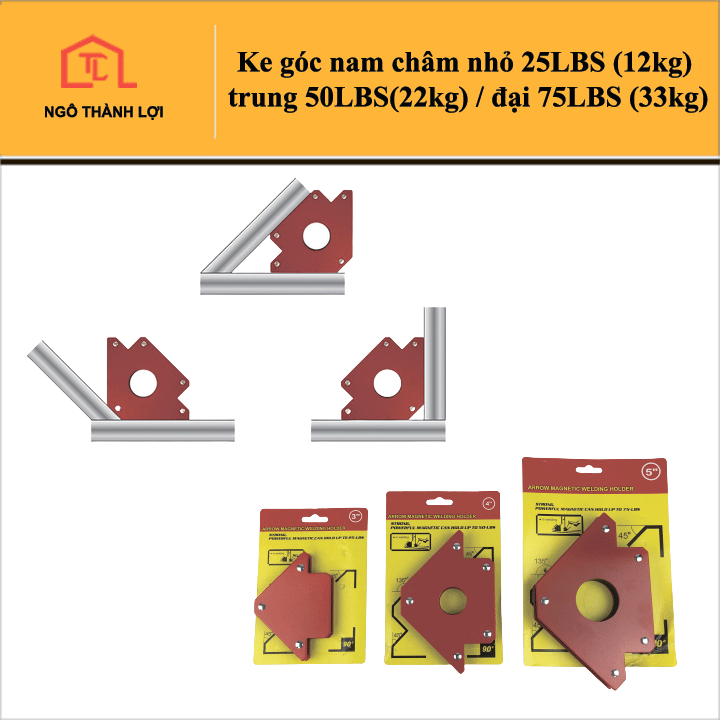 Ke góc nam châm nhỏ 25lbs / trung 50lbs / đại 75lbs - ke góc có nam châm