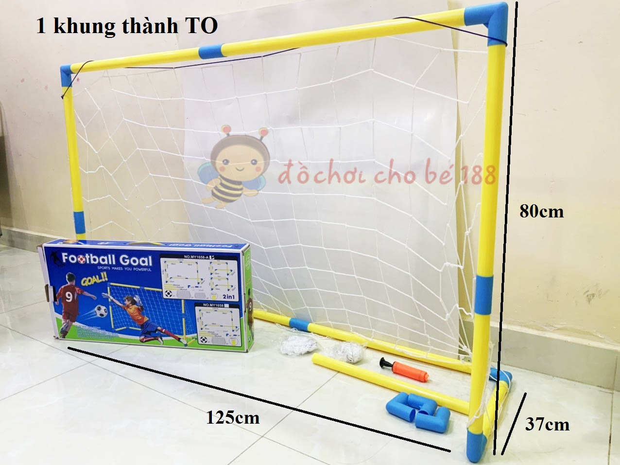 Bộ Khung Thành Bóng Đá Mini Có Thể Gấp Gọn + Đồ Bơm