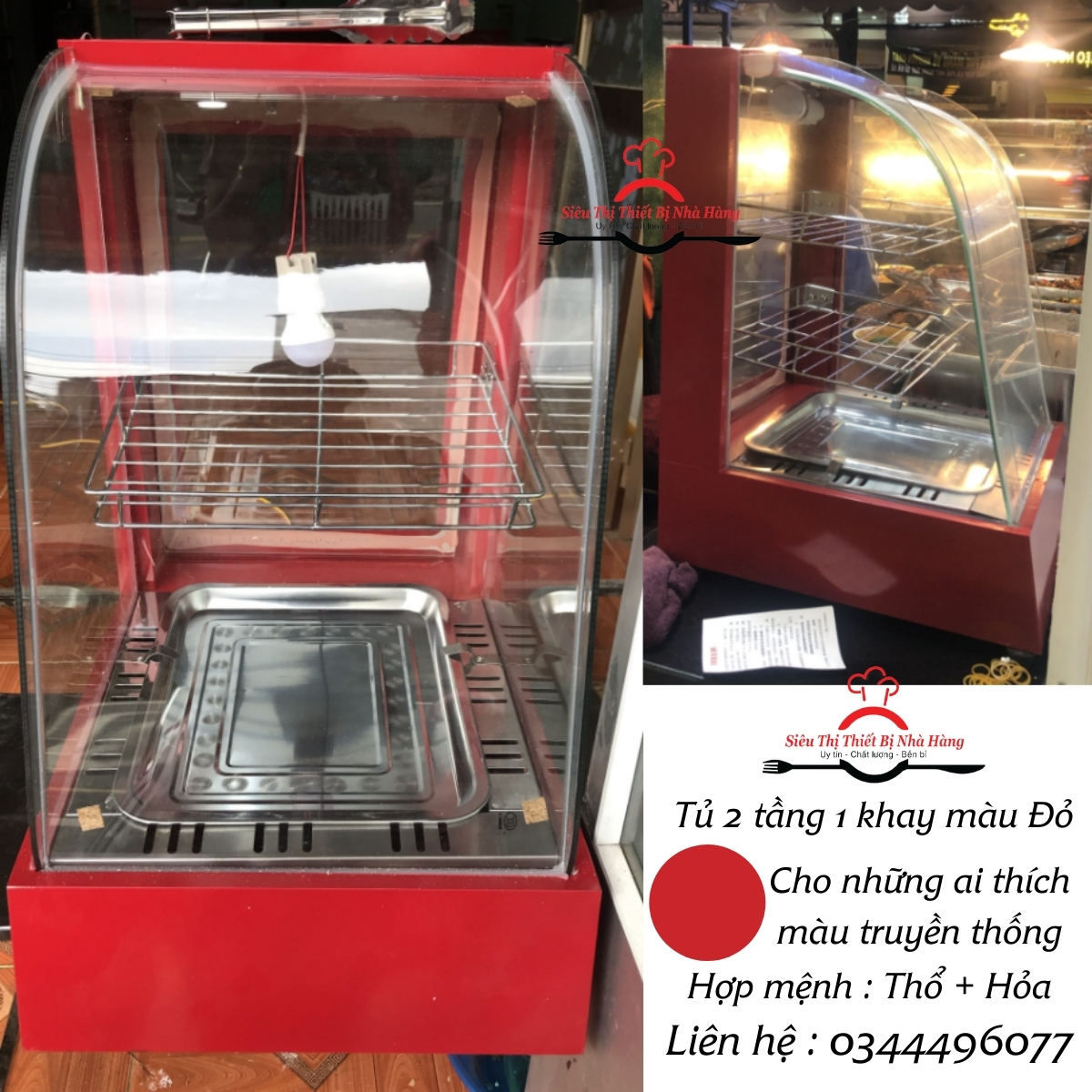 Tủ giữ nóng gà rán KFC loại 2 tầng 1 khay