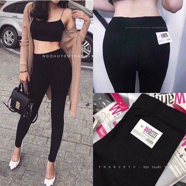 Quần legging warm cạp cao