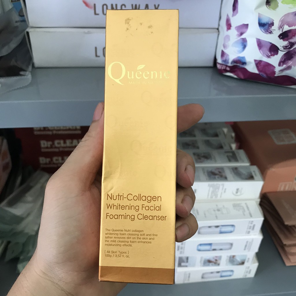 Sữa rửa mặt tạo bọt, trắng da, bổ sung Collagen Queenie 100g