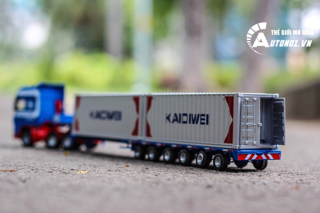 MÔ HÌNH XE CONTAINER HẠNG NẶNG XANH 1:50 KAIDIWEI 6625