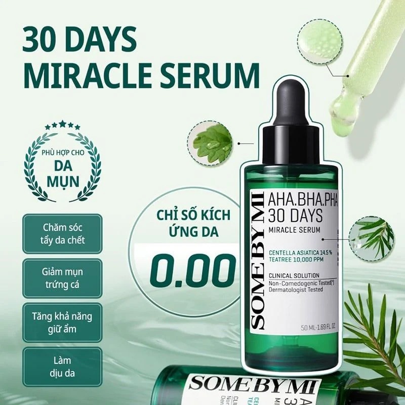 Tinh Chất Giảm Mụn Some By Mi AHA-BHA-PHA 30 Days Miracle Serum 50ml