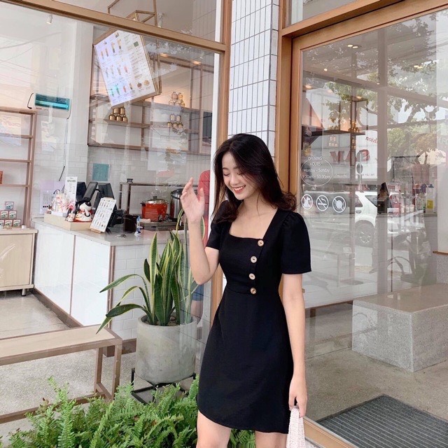 [HCM]ĐẦM SUÔNG CỔ SỞ PHỐI NÚT PHONG CÁCH HÀN