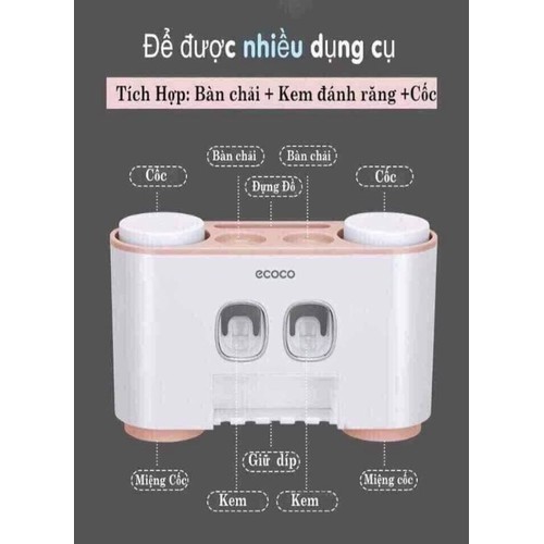 Bộ nhả kem đánh răng cao cấp ECOCO tặng kèm cốc