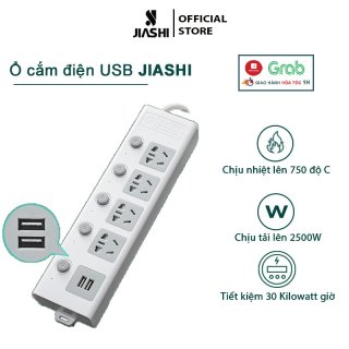 Ổ cắm điện đa năng thông minh JIASHI 2 cổng USB 5v sạc nhanh thumbnail