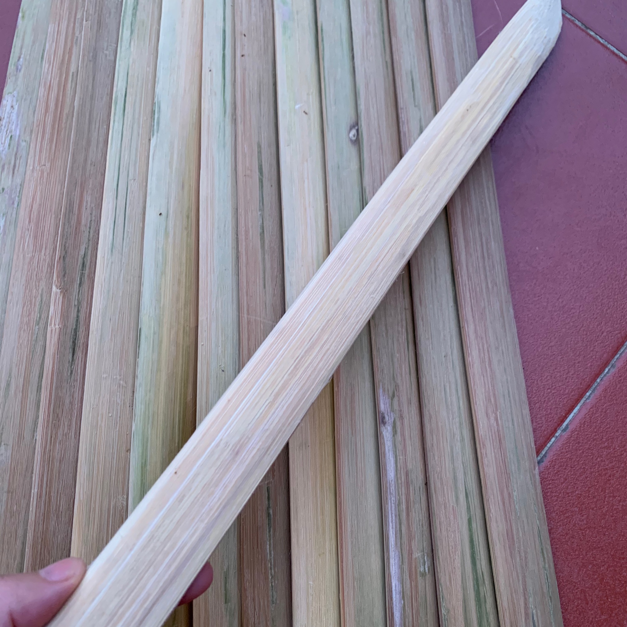 Thanh tre đã xử lý mịn bản 3cm dài 50cm
