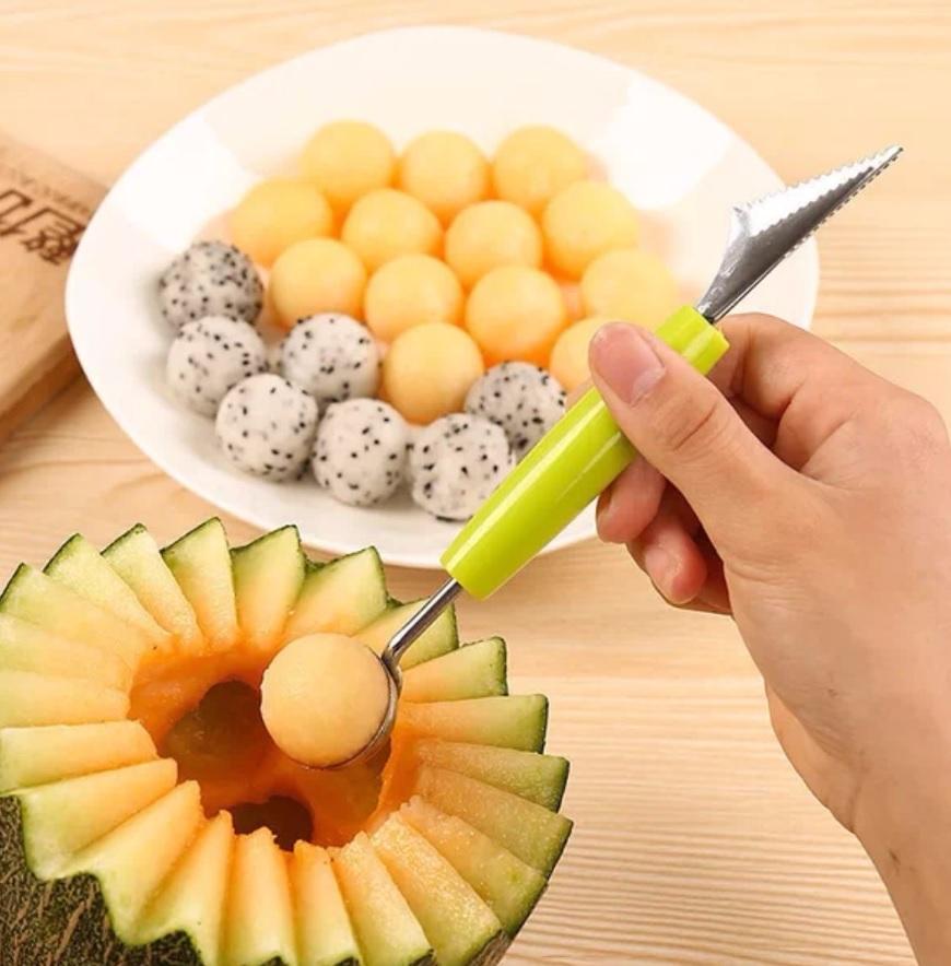 Muỗng múc và tỉa hoa quả 2 đầu